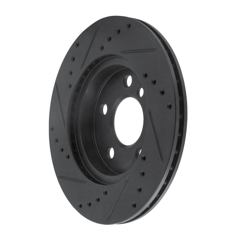 BMW i3 Brake Rotor (1) - Front Right - R1 Concepts - Drilled & Slotted - Black - `14-`21